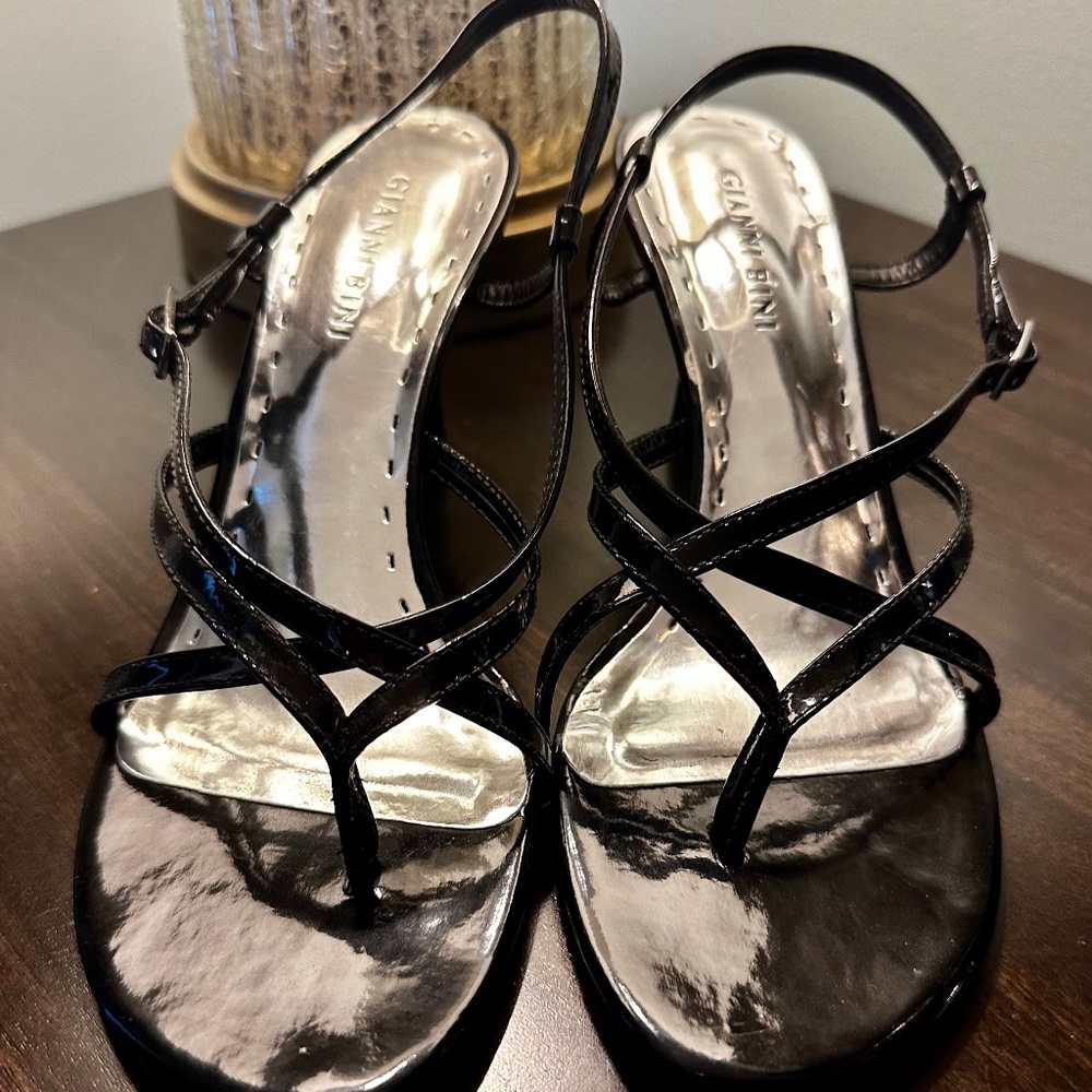 Giani Bini, black strappy heels, size 7.5